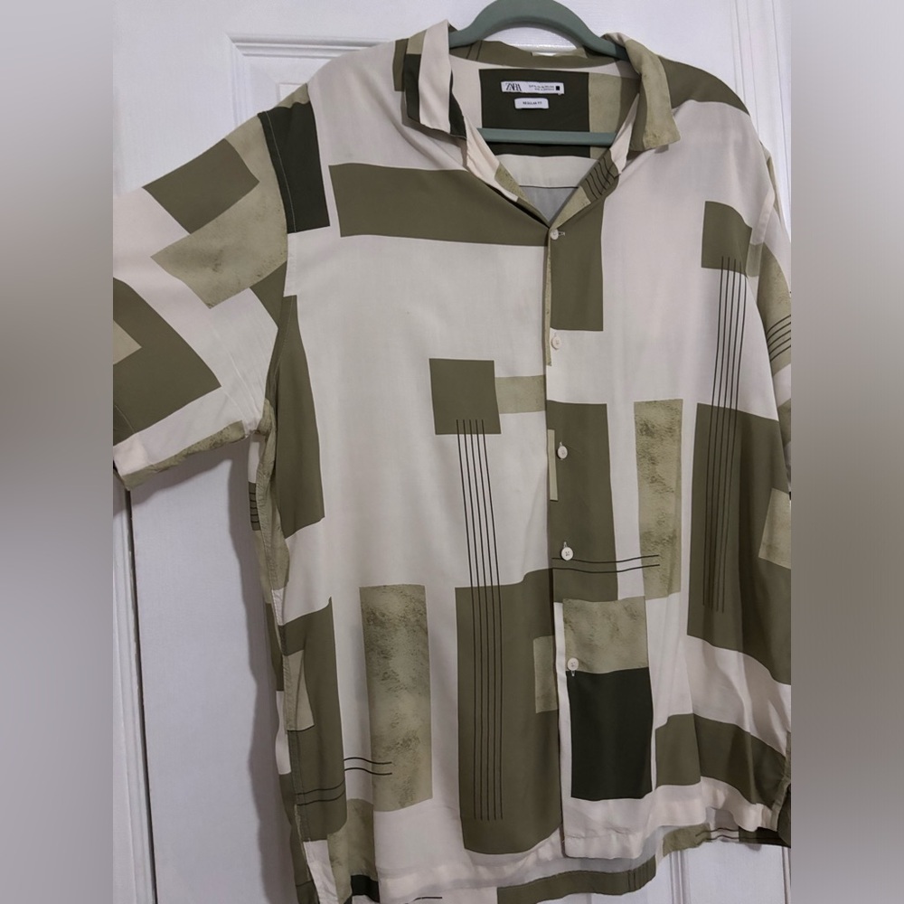 Zara green short sleeve shirt XL